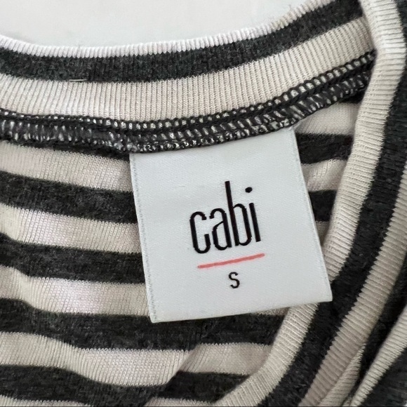 CAbi Black and White Striped Sleeveless Top. Size Small - Picture 4 of 9